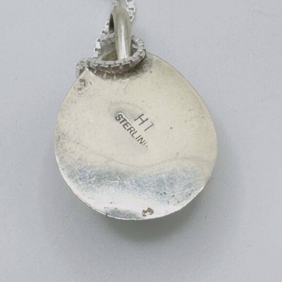 Herbert Tsosie HT Pyrite Pendant Navajo Silversmith With A Sterling 20" Necklace - Picture 10 of 13